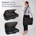 Targus Laptop Bag, Fits Laptops up to 17.3", Classic Clamshell Design, Re-enforced Case with Shoulder Strap and Padded Handle - Black/Red. 
