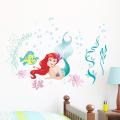 Disney The Little Mermaid Anime Figure Ariel PVC Wall Bathroom Sticker Room Decoration for Kids Room Living Room Birthday Gifts. 