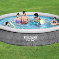 15 Ft Bestway Inflatable Fast Set Swimming Pool With Filter For Kids & Family Inflatable Solid Sidewall Large Swimming Pool With Vinyl Deep 33 Inch Depth Water Splash Fun Party Game Indoor & Outdoor Picnic With Family Fast, Easy & Simple 57313. 