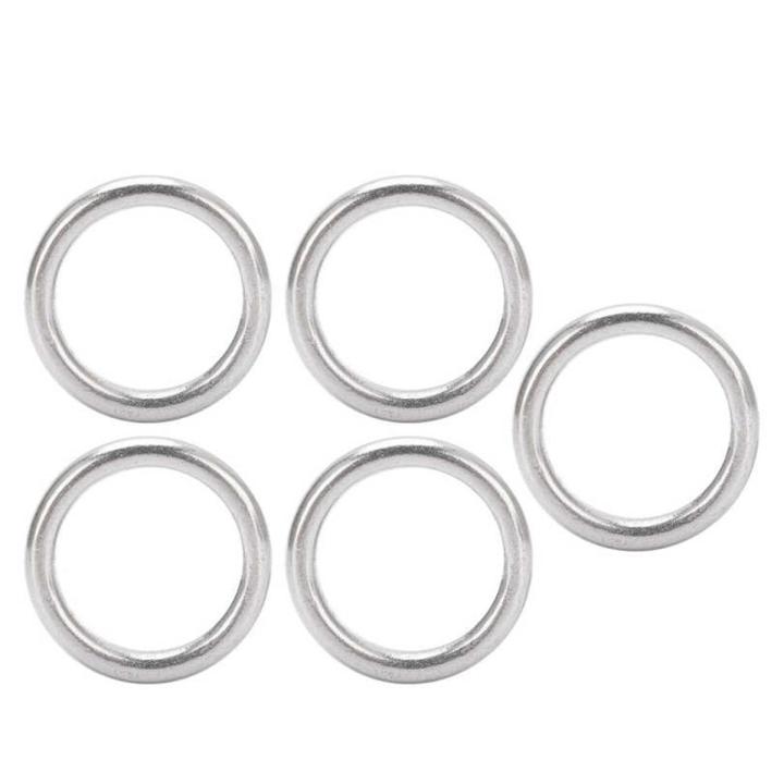 Hi Mall 5PCS Welded O Ring Stainless Steel Marine Grade Round for Sailing Diving Luggages