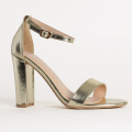 Women's Fashion Block Heel Sandals in Black, Maroon, Red, Blue, White, Light Pink, Silver, and Golden. 