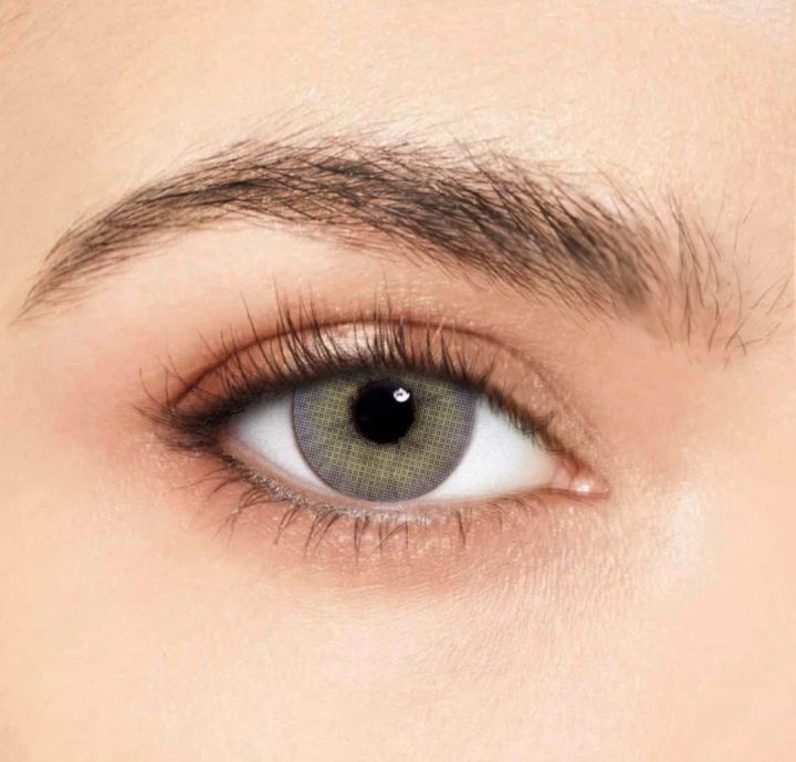 Color Hub  SHADE NAME: Grayish Yellow, Greenish Jade, Grey, 7 Days Use only, Soft Colored Contact Lenses / Colored Contact Lenses / Eye Lenses / Fashion Lenses/ Cosmetics Lenses,100℅ Original Quality Lenses With FREE Starter Kit