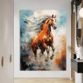 Horse Poster  Painting, Running Horse Art, Horse Gift İdea Large Horse Decor Modern Home Decor Office Design Animal Art Decor in Solid Hanging Frame. 