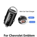 Car Charger Type C Fast Charging USB Ports Adapter For Chevrolet CRUZE Spark Captiva Cruze Tracker Epica Nubira Malibu Optra SS. 