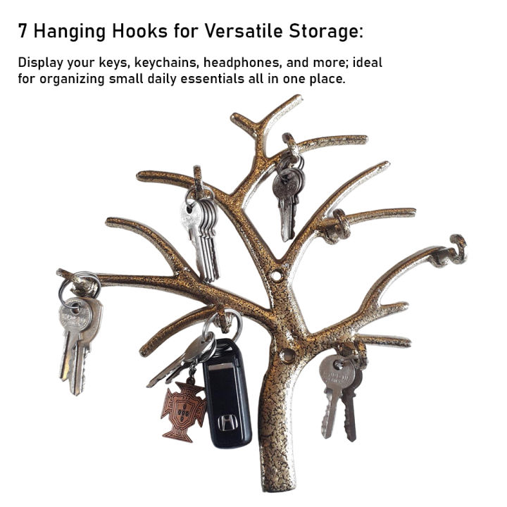 Key%20Holder%20Tree%20Design%20Wall%20Hanger%20for%20Keys%20and%20Key%20Chains,%207%20Hooks,%20Decorative%20Home%20Wall%20Rack,%20Durable%20High%20Manganese%20Alloy%20Steel,%20Easy%20to%20Mount%20-%20Image%205