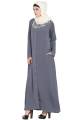 GREY PLAIN NIDA ABAYA. 