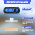 Mini Electronic Clock Time Watch Auto Dashboard Clocks Luminous Thermometer Black Digital Display Car Accessories. 