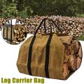Firewood Carrying Log Tote Bag Carrier Waxed Canvas For Fireplace Wood Storage. 