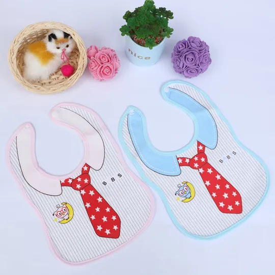 Baby%20Bib%20napkin%20Apron%20Soft%20Cotton%20For%20Girl%20and%20Boys%20Waterproof%20And%20Washable%201%20pcs%20Tie%20shape%20-%20Image%202