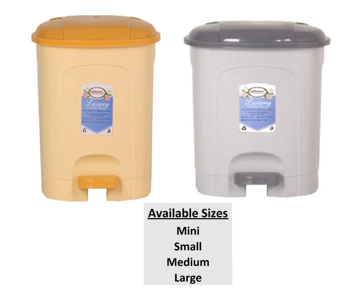 (Mini-Small-Med-Large) Premium Quality Plastic Paddle Bin-Dustbin-WasteBin For Room-Kitchen-Garbage-Multipurpose