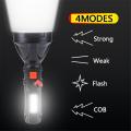 【ETOP】Mini LED flashlight rechargeable torch light powerful japan emergency light torchlight powerful flashlight 1000000 lumens torch light super bright touch light 4 Lighting Modes light work light camping lamp tactical flashlight. 