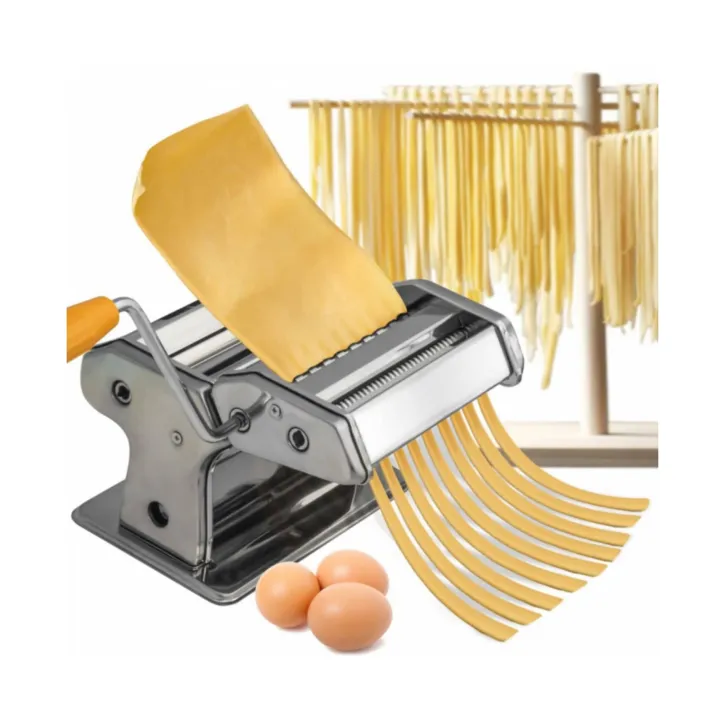 Pasta%20Maker%20Stainless%20Steel%20Pasta%20Machine%20Cutter%20Hand%20Crank%20Clamp%20And%20Clean%20Brush%20For%20Homemade%20Spaghetti%20&%20Fettuccini-Durable%20-%20Image%202