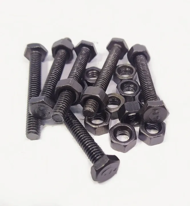 Pack%20of%2010pcs%20HQ%206mm%20x%2050mm%20OR%202%20inches%201/4%20Black%20Metal%20Bolts%20with%20Nuts%20Hexagonal%20Screw%20nut%20bolt%20DM%20Hardware%20-%20Image%202