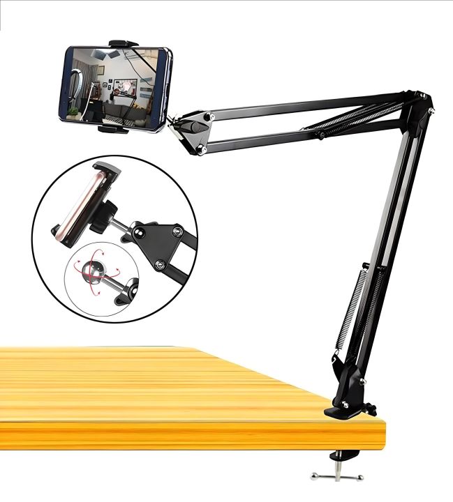 Overhead Tripod Arm Stand Mobile Stand Mobile Holder Mount Flexible Table tripod Stand for Sketching Baking Vlogging Crafting Demo Videos Live Streaming makeup Overhead Product Pictures and Videos for Tiktok Youtube Facebook Instagram