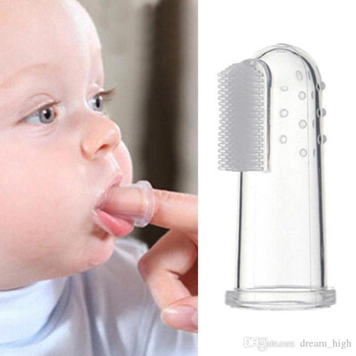 Baby Finger Toothbrush - Silicone Gum Massager and Teether Brush for Babies  and Toddlers | Daraz.pk