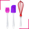 3-Piece Baking Kit, Basting Brush, Dough Spatula & Whisk, Silicone Kitchen Utensils. 