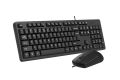 A4Tech KK-3330S Wired Keyboard Mouse Set - Multimedia FN Keyboard - Silent Click Mouse -1000 DPI - Black. 