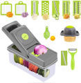 Multifunctional 14 in 1 Vegetable Chopper Slicer, Food Chopper with 8 Blades, chopper and Container for Salad, Onion Chopper, Veggie Slicer, Cutter Dicer, Potato Carrot Garlic Chopper, Kitchen Gadget, Easy-to-Clean Vegetable Dicer, Efficient Food ,chopper. 