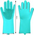 Reusable Silicone Magic Washing Gloves Pair with Scrubber for Kitchen, Bathroom, Car, Pet and Multipurpose Cleaning and Washing (1 Left and 1 Right Hand Silicone Scrub Glove Pair). 