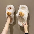 Thick Bottom Fur Slippers Fall and Winter New outside Girls Cartoon Capi Bara Soft Bottom Light Luxury Lightweight Stepping Shit Feeling. 