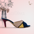 Multicolor velvet heel sandal for women/For formal and casual wear. 