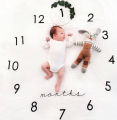 Newborn Baby Monthly Growth Milestone Blanket Photography Props Background Cloth Commemorate Rug DIY Infant Boy Girl Photo Accessories. 