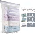 Cube Vacuum Bag Space Saver Organizer Compression Vacuum Sealer Storage Bags for Quilts Clothes 4 Corner Air Exhaust. 