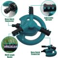 Garden Sprinklers Automatic watering Grass Lawn 360 Degree Circle Rotating Water Sprinkler 3 Nozzles Three Arm Garden Pipe Hose. 