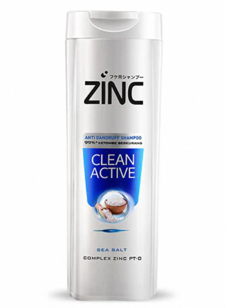 Zinc Clean Active Anti-Dandruff Shampoo with Sea Salt | Deep Purifying & Oil Control | For Oily Scalp & Dandruff | 400ml