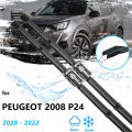 For Peugeot 2008 P24 2020 2021 2022 Frameless Wiper Blades Cutter Windscreen Windshield Cleaning Replacement Accessory 24" 16". 