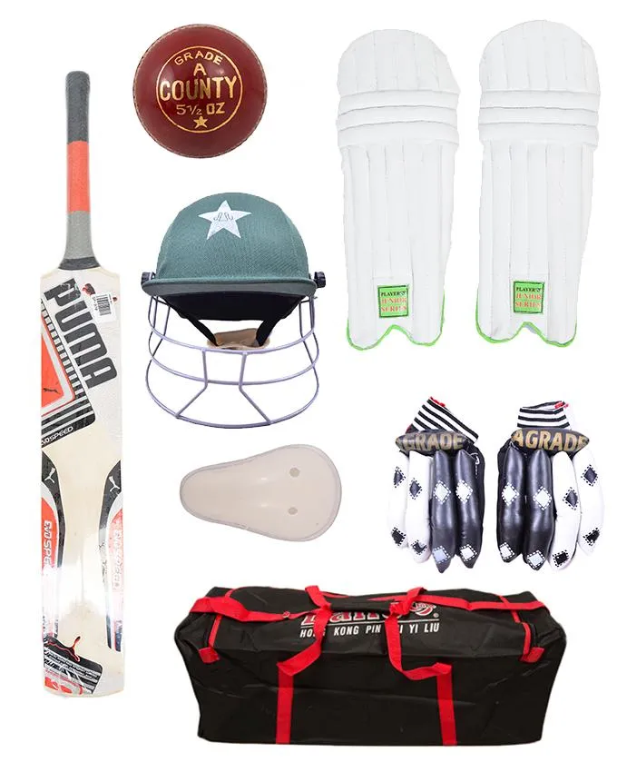 PREMIUM SPORTS Pack of 7 Cricket Kit Set For 9 - 11 Years Juniors (1 x Hard