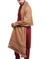 Kashmiri Dhussa & Pashmina Wool Shawl For Men (White-Black-Brown). 