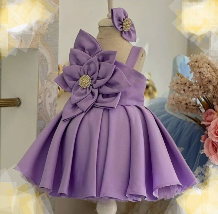jamni, yellow, red colour elegant silk floral dress for kids girls embalished with stone work
