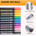 Shimmer Markers Doodle Outline Dazzles: 24 Colors Metallic Double Line Glitter Pens Set Super Squiggles Sparkle Dazzlers. 