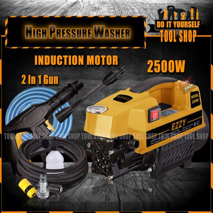 Ezzy High Pressure Washer 2 in 1 Gu-n 2500W - Induction Copper Motor - Water from Bucket & Tap Both Function.