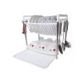 Kitchen Organizer Rack with Water Storing Tray, Plate & Dish Rack Utensil Basket. 