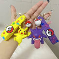 New Style Pokemon Keychain Anime Cute Pikachu Gengar Figure Fashion Keyring Jewelry Pendent Car Key Accessories Doll Toys Gifts. 