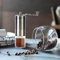 Manual Portable Ceramic Adjustable Settings Hand Coffee Beans Mill Grinder Collapsible Handcrank for Drip Coffee-Stainless Steel. 