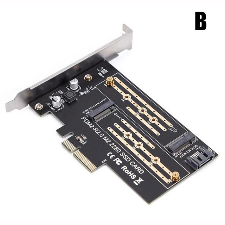 DEVMO M.2 NGFF To PCIe Adapter Card – Dual Slot For NVMe & SATA SSDs, Fits X4/x8/x16 Slots