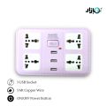 High Quality Extension Board with USB Sockets Smart Universal Electric Board with 4 Power Sockets and 3 USB Plugs for Charging Mobile Phones and Heavy Duty Copper Wire. 