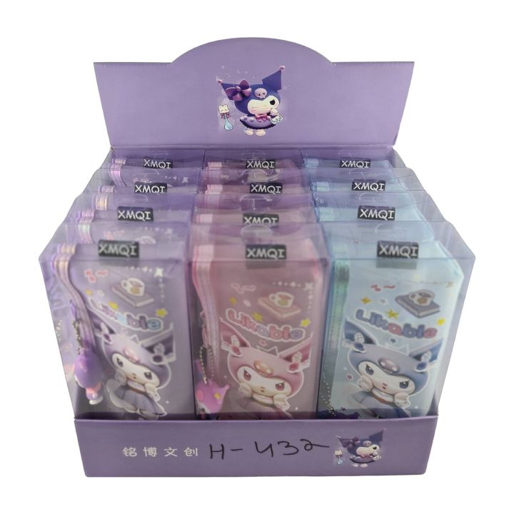 POUCH H-432 – Transparent-Style Kuromi Pencil Pouch with Keychain – Multi Color (Pink, Purple, Light Blue) – Durable, Lightweight, Spacious School Stationery Bag | ASHAA Store