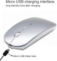 RGB Wireless Mouse - Slim & Silent 7 Colour LED Lights - Black & Transparent Body - Dual Mode 2.4G & Bluetooth Rechargeable Portable Optical Office Mouse With USB Receiver - 3 Adjustable DPI Levels for Notebook, PC, Computer, MacBook. 