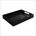 Black Acrylic Tray with Handles-Countertop Organizer Tray for Kitchen, Bathroom, Office- Storage Box for Cosmetics, Jewelry, Toiletries, Toy, gadgets. 