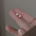CUANFEN 925 Silver Needle Shiny Zircon Stud Earrings Women Style Cute Sweet Jewelry Accessories Simple Fashion Jewelry Accessories. 