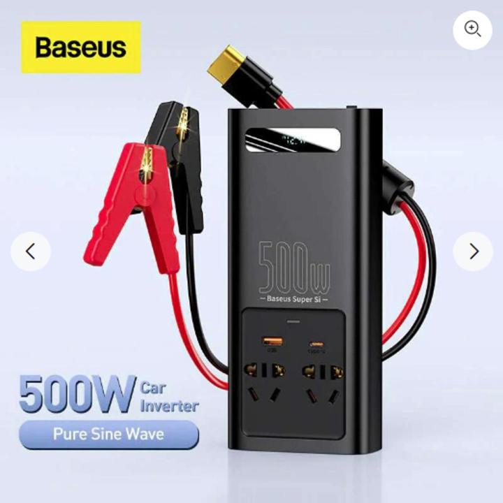 Baseus 500W Pure Sine Wave Inverter 12V to 220V 110V Current Converter Europe Camper EU US 300W Auto Power Socket Car Inverters