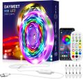 Daymeet LED Strip 10 m - USB RGBIC LED Strip Color Changing LED Lighting with 5050 Bluetooth Music Sync Remote Control App Control for Party, Bedroom, Kitchen, TV, PC [Energy Class F]. 