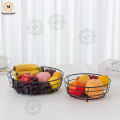 2-Tier Fruit Basket with Banana Holder, Standing Daily Kitchen Modern Fruit Bowl, Practical Fruit Bowl, Vegetable Basket Made of Metal, Black. 