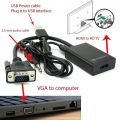VGA to HDMI Adapter 1080P HD Supported Analog Signal to Digital Signal Convertor Cable with 3.5mm Audio Cable and USB Power Cable for HDTV PC and Laptop Monitors, displayers,Desktop Computer. 