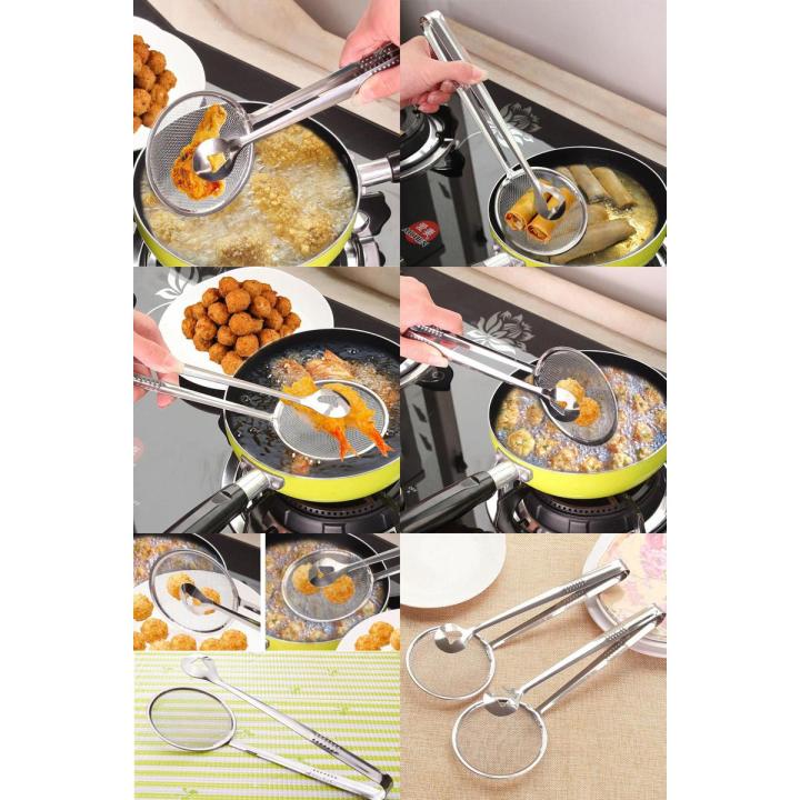 Multi-functional Filter Spoon With Clip Food Kitchen Oil-Frying Salad BBQ Filter Kitchen Gadgets Accessories Colanders