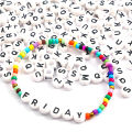 100Pcs Acrylic Beads Letter Beads Round Letter Alphabet Beads DIY Jewelry Making Bracelet Necklace Accessories. 